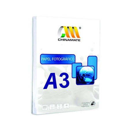 Papel Fotográfico Chinamate Adesivo Glossy 130g A3 - 20 Fls