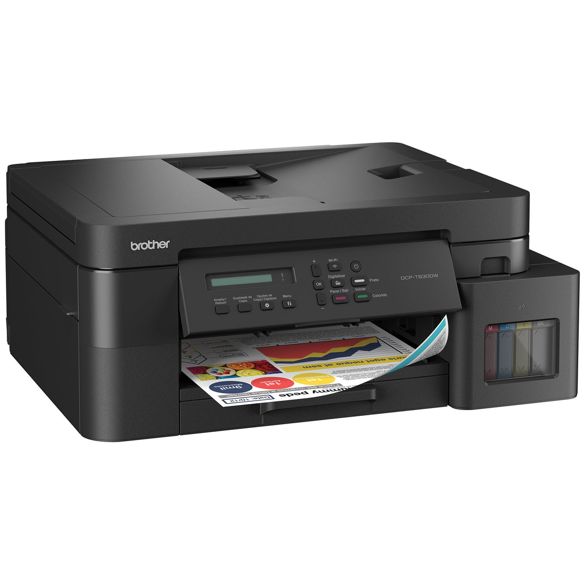 Impressora Brother DCPT830DW Multifuncional Tanque de Tinta Duplex A4