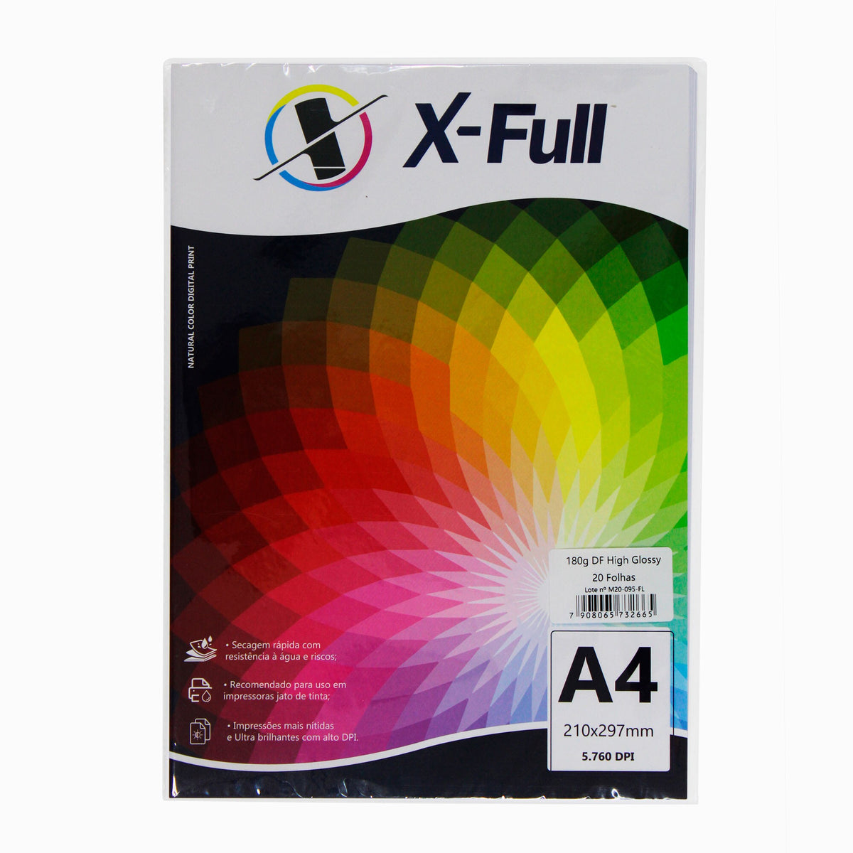 Papel Fotográfico X-Full Glossy Dupla Face  180g A4 - 20 Folhas