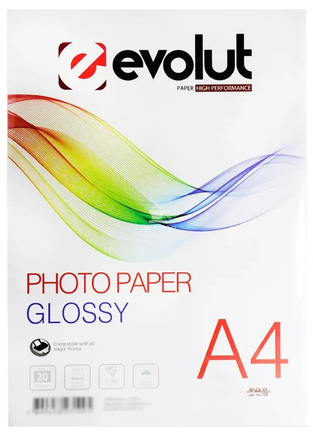 Papel Fotográfico Evolut Glossy 135g A4 - 50 Fls