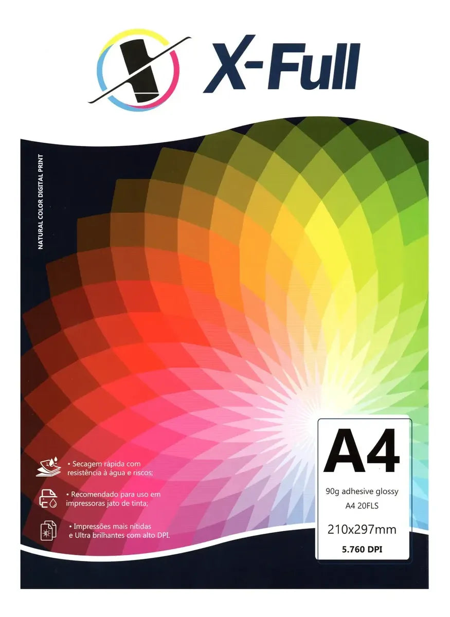Papel Fotográfico X-Full Adesivo Glossy 90g A4  - 20Fls