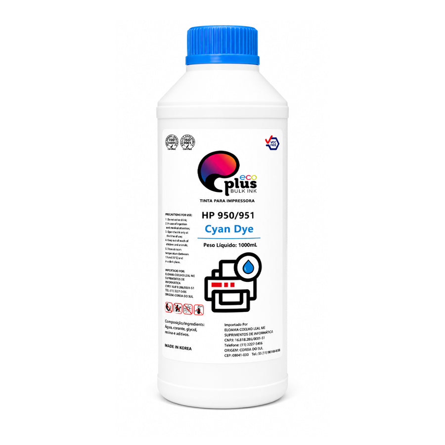 Tinta Pigmentada HP88 e HP950 Corante - EcoPlus