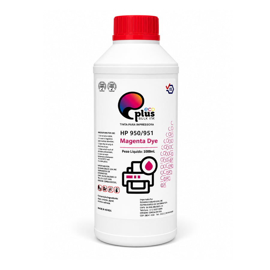 Tinta Pigmentada HP88 e HP950 Corante - EcoPlus