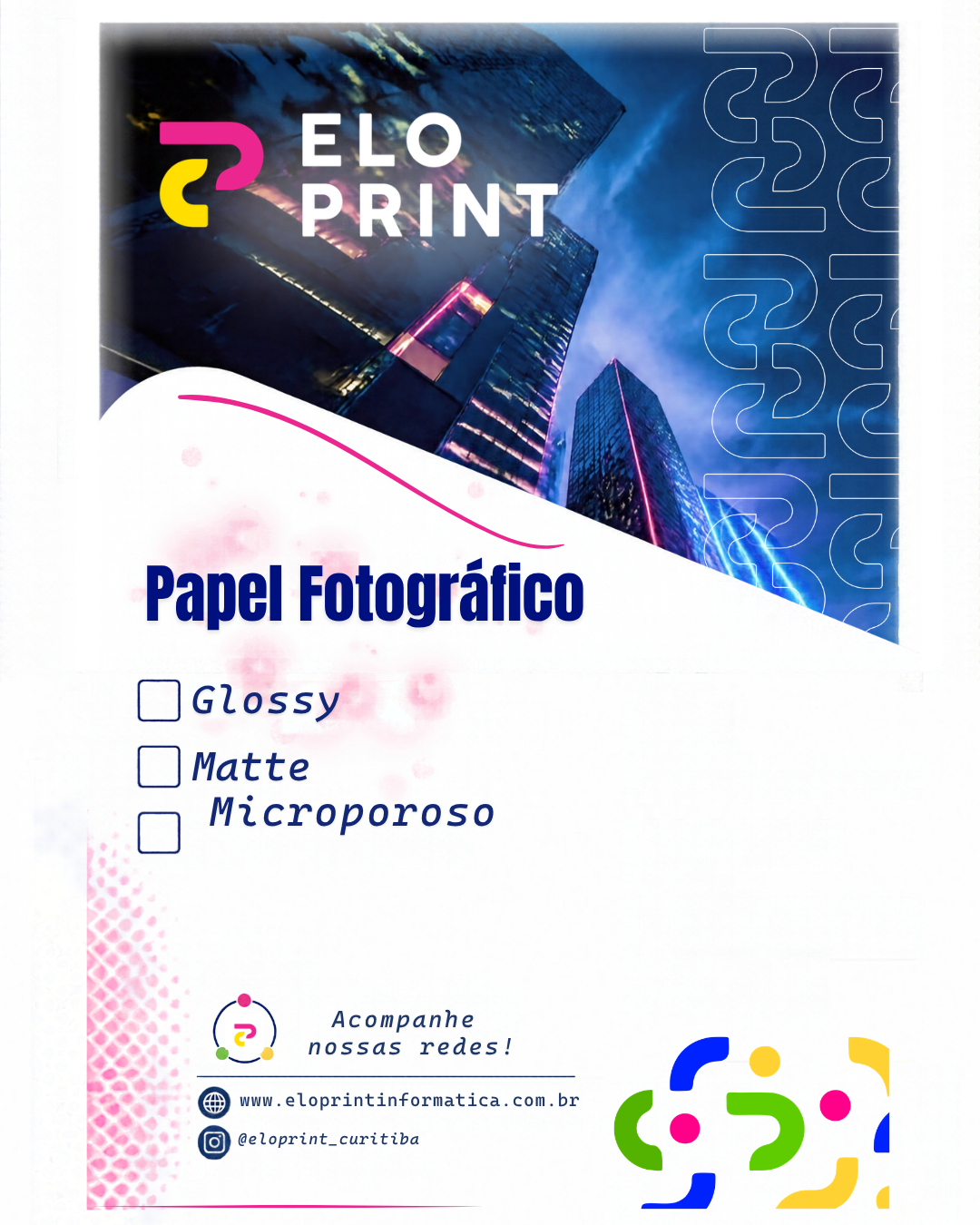 Papel Fotográfico EloPrint Adesivo Glossy 115g A3 - 20 Fls